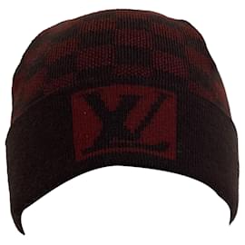 Berretto Louis Vuitton Damier in lana bordeaux