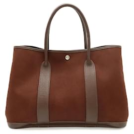 Bolsa Tote Hermes Garden Party PM Toile Officier Leather - Hermès