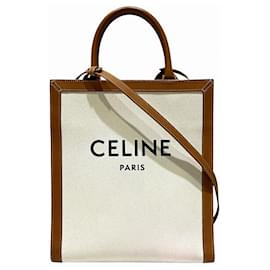 Borsa Tote CELINE Vertical Cabas Small Canvas Leather Tote Bag - Céline