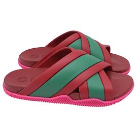 Sandali Web Criss-Cross Gucci in gomma multicolore