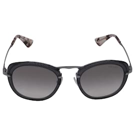 Prada Catwalk SPR58U Oval Sonnenbrille aus grauem Metall