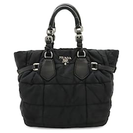 Borsa Tote Prada in Nylon e Pelle con Logo