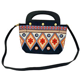 Borsa Tory Burch 2017 Appliqué Bermuda in scamosciato blu navy