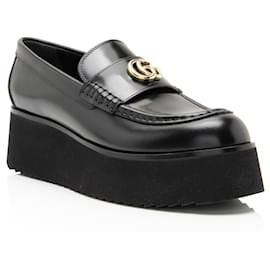 Mocassini con plateau Gucci Creeper in pelle di vitello lucida - Taglia 9 / 39