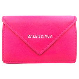 Portafoglio a tre pieghe in pelle Papier Balenciaga