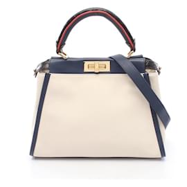 Fendi Peekaboo Canvas Leather 2way Handbag