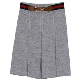 Gucci Falda plisada con hebilla Horsbit