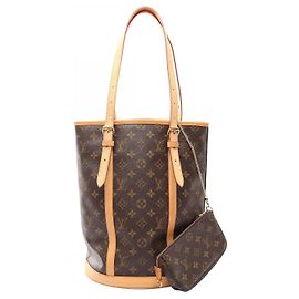 Borsa a tracolla Louis Vuitton Bucket GM in tela rivestita Monogram