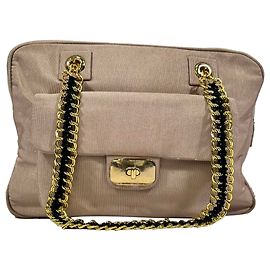 Borsa a tracolla con catena Love Moschino in cotone rosa