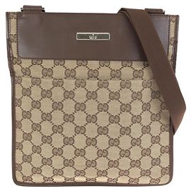 Borsa a tracolla Gucci GG Canvas e pelle
