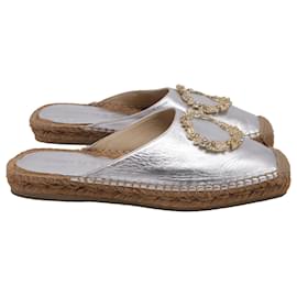 Espadrilles Nadene flat di Jimmy Choo in pelle argento
