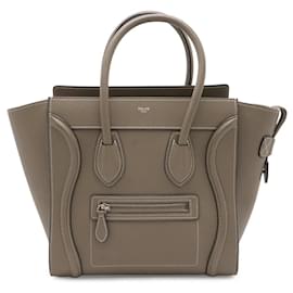 Céline Celine Luggage Micro Shopper Tote Bag aus Leder