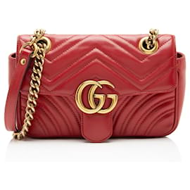 Borsa Gucci Matelasse Leather GG Marmont Small Flap