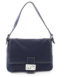 Borsa a tracolla Fendi Mamma Baguette in tela e pelle