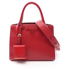 Borsa a 2 vie in pelle Saffiano monocromatica Prada