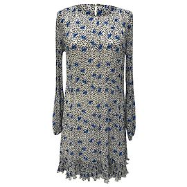 Maje Mini-Kleid mit langen Ärmeln und Print aus Multicolour-Polyester