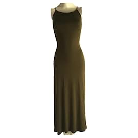 Celine Maxikleid in Olivgrün - Céline