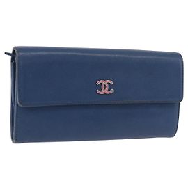 Chanel Lucky Clover Long Flap Wallet Leather