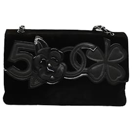 Chanel Camellia No.5 Chain Flap Velvet Large