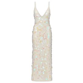 Autre Marque Vestido maxi de lana con adornos de lentejuelas The White Edit Collection Christopher John Rogers