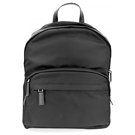 Prada Rucksack aus schwarzem Nylon mit Silberbeschlägen