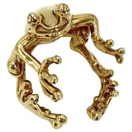 Anello a fascia con design a rana argentata da donna Bottega Veneta