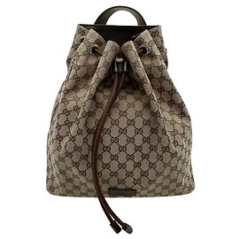 Zaino Gucci in tela GG marrone e pelle