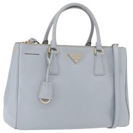 Borsa PRADA Saffiano 2way Azzurro chiaro Oro Auth 190596V