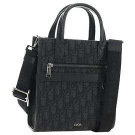 Christian Dior Trotter Canvas Safari Handtasche 2way Schwarz Silber Authentisch 189716SM
