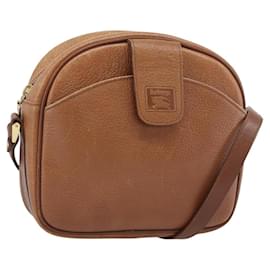 Bolsa de Ombro Burberry em Couro Marrom Ouro Auth 190582