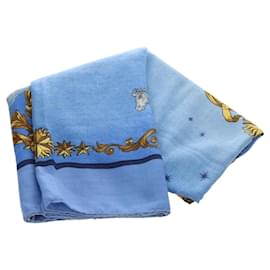Sciarpa HERMES Carre 140 in Cashmere Blu Autentica ar13996M - Hermès