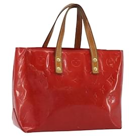 LOUIS VUITTON Monogram Vernis Reade PM Hand Bag Rouge M91088 LV Auth 189168