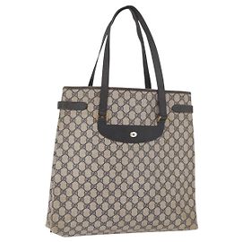 Borsa Tote GUCCI GG Supreme in PVC Blu Navy Oro 39 02 061 Auth 187860