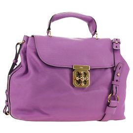 Chloé Chloe Elsie Handtasche aus Leder 2way Lila Gold Auth am12030V
