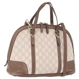 Borsa GUCCI GG Supreme in PVC 2way Beige Oro 309617 Auth 190275
