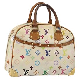 LOUIS VUITTON Sac à main Monogram Multicolor Trouville Blanc M92663 LV Auth 189689