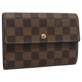 LOUIS VUITTON Damier Ebene Porte Tresor Etui Papie Wallet N61202 LV Auth 190753A