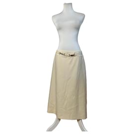 Falda vintage Celine de mezcla de algodón Crema L - Céline