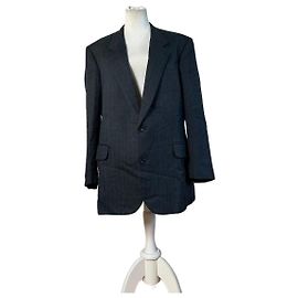 Vintage Dior Men's Wool Blend Blazer Dark Grey XL