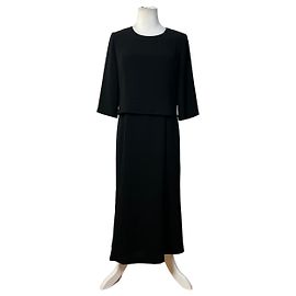 Vintage Balenciaga Midikleid Schwarz Frankreich M