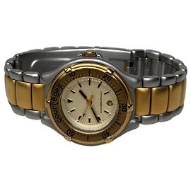 Vintage Courreges Armbanduhr aus Edelstahl Gold Silber