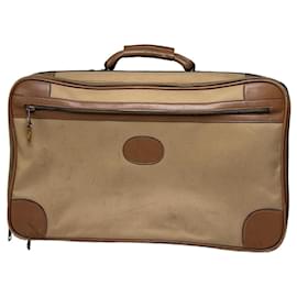 Bolsa de Viagem Vintage Gucci Web Stripe Canvas Bege Marrom