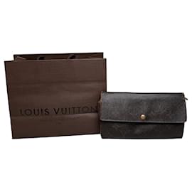 Vintage Louis Vuitton Monogram Canvas Portemonnaie Lang Braun Beige