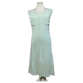 Céline Vintage Celine Viskose-Midikleid Hellmintgrün M