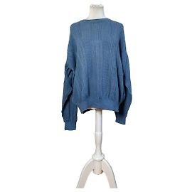 Suéter de algodão vintage Dior masculino azul claro XL