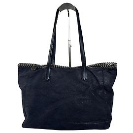 Stella Mc Cartney Borsa Tote Falabella Vintage Stella McCartney in Suede Sintetico Blu Navy
