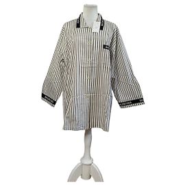 Camicia in cotone a righe vintage Balenciaga da uomo Crema Beige M