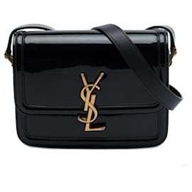Saint Laurent Solferino Small Patent Leather Flap Crossbody Black