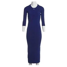 Vestido Largo Ajustado Prada Azul