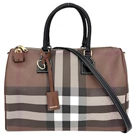 Borsa Boston Burberry con motivo Medium Check da donna